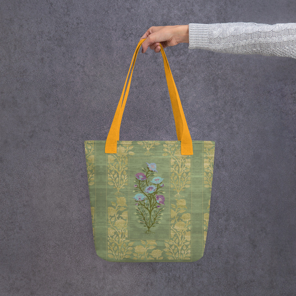 All Over Print tote bag - Rose garden (mint)