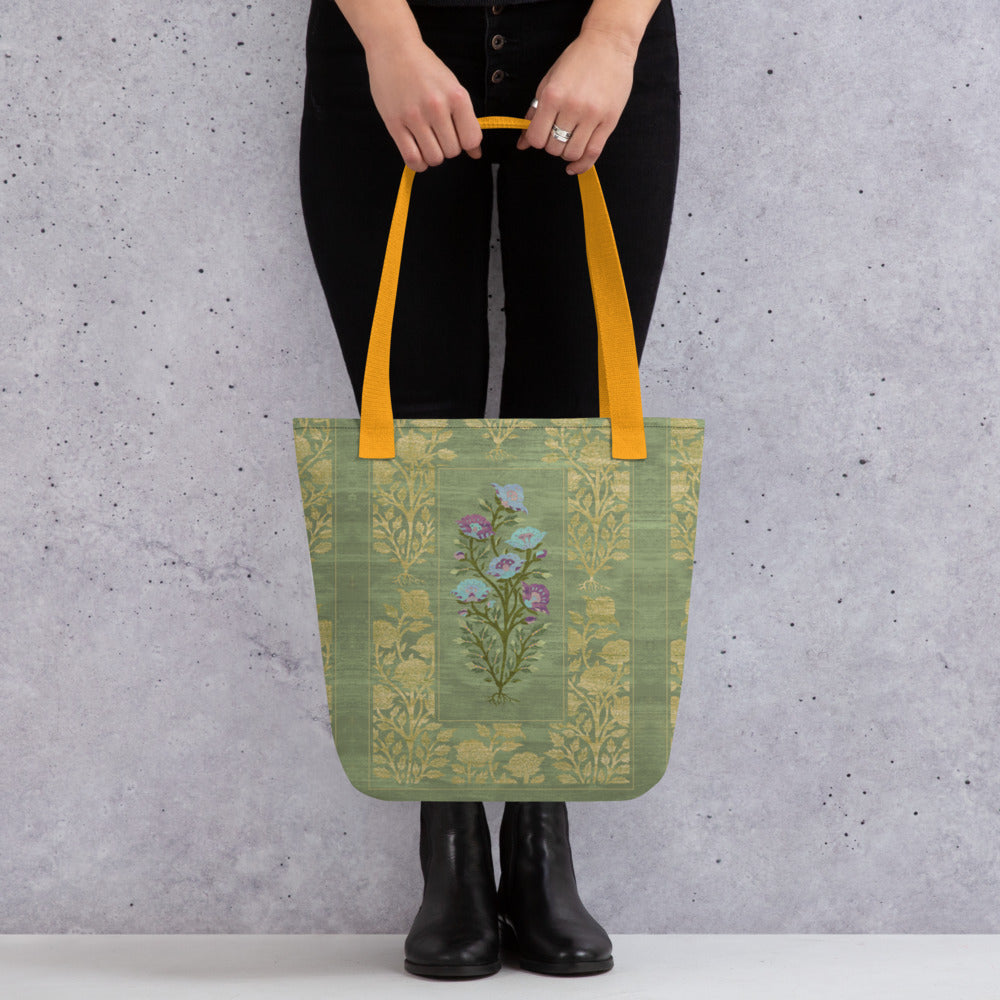 All Over Print tote bag - Rose garden (mint)