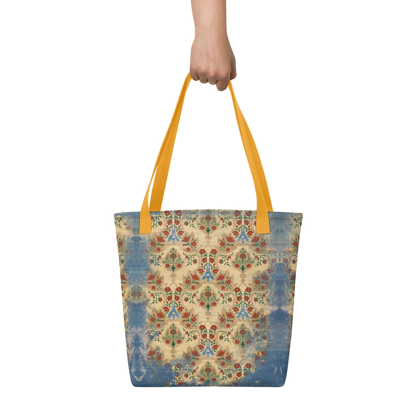 All Over Print tote bag - Sparrow's garden (blue version)