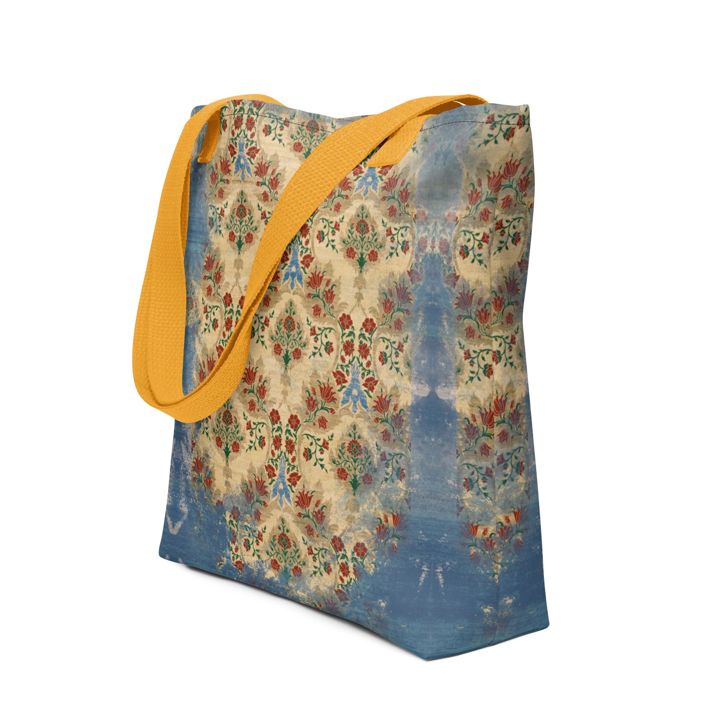 All Over Print tote bag - Sparrow's garden (blue version)