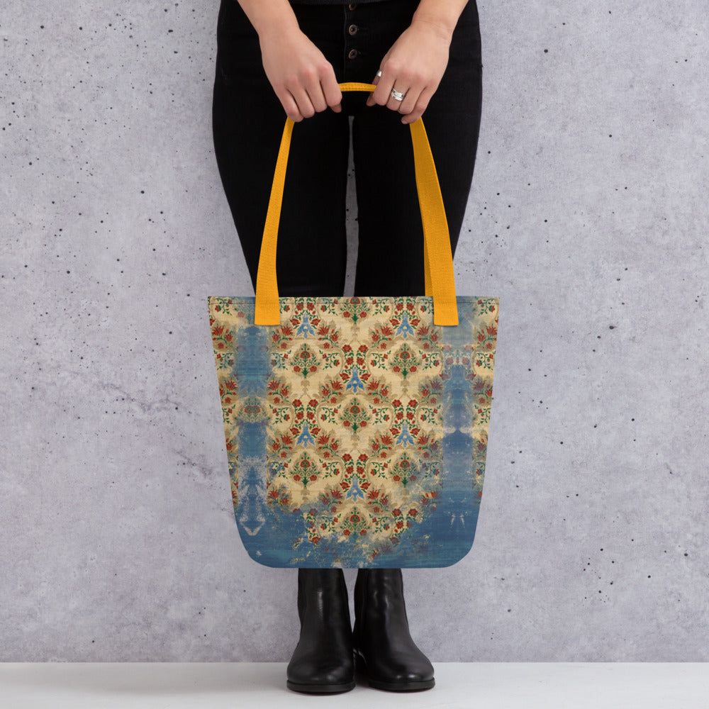 All Over Print tote bag - Sparrow's garden (blue version)