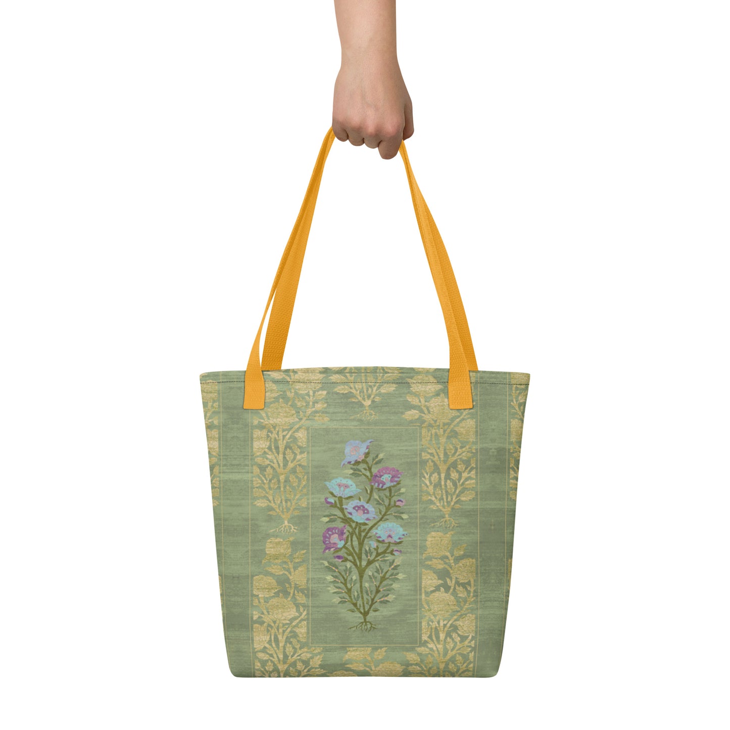 All Over Print tote bag - Rose garden (mint)