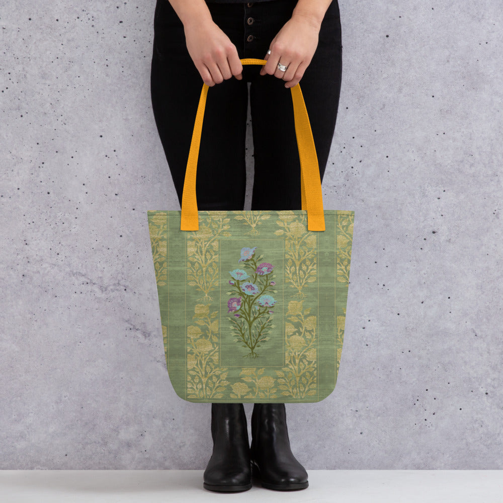 All Over Print tote bag - Rose garden (mint)