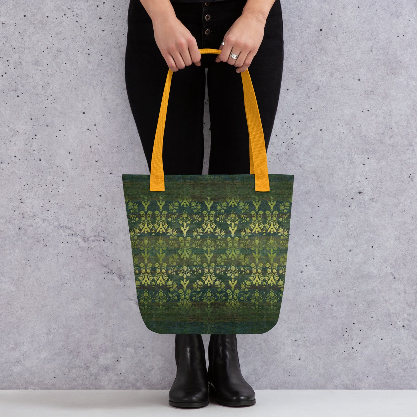 All Over Print tote bag - Sparrow's garden (green version)