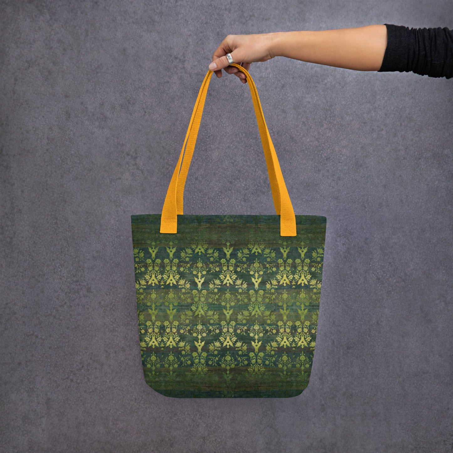 All Over Print tote bag - Sparrow's garden (green version)