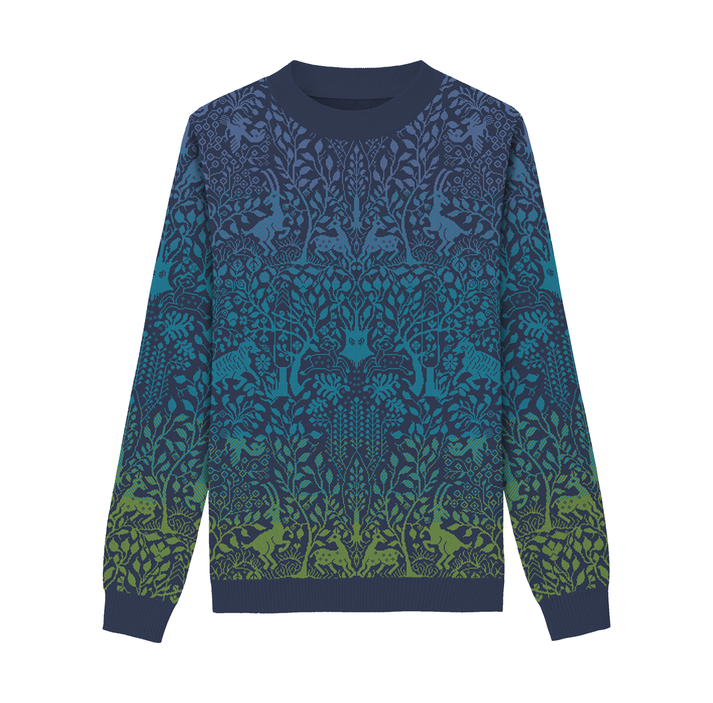 Unisex Knitted Sweater - Dancing Forest (Winter) - Crewneck Classic Fit