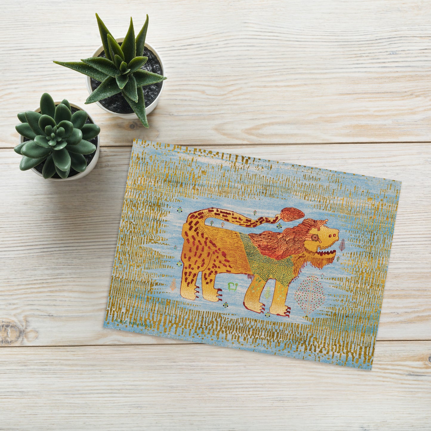 Lion greeting card Bishe Shir III