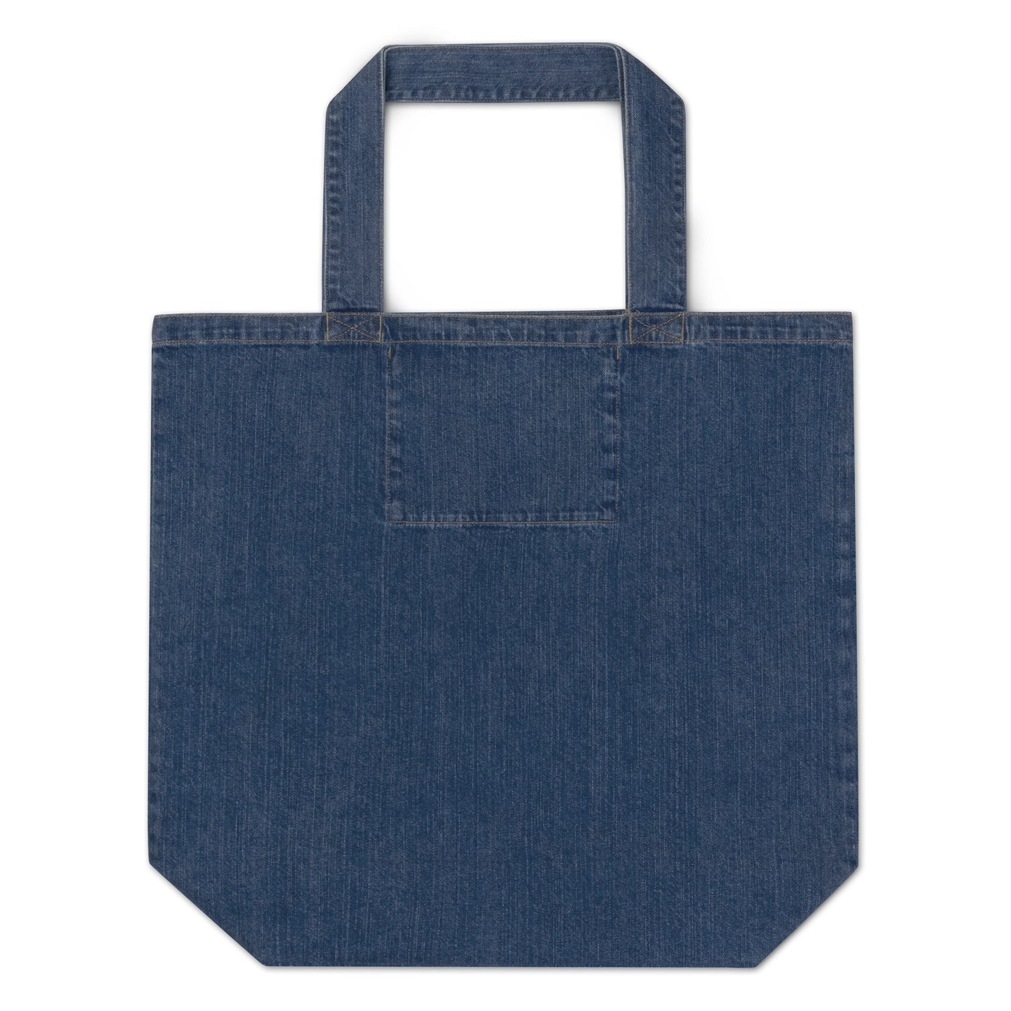 Organic denim tote bag - Sparrow's garden (blue version)