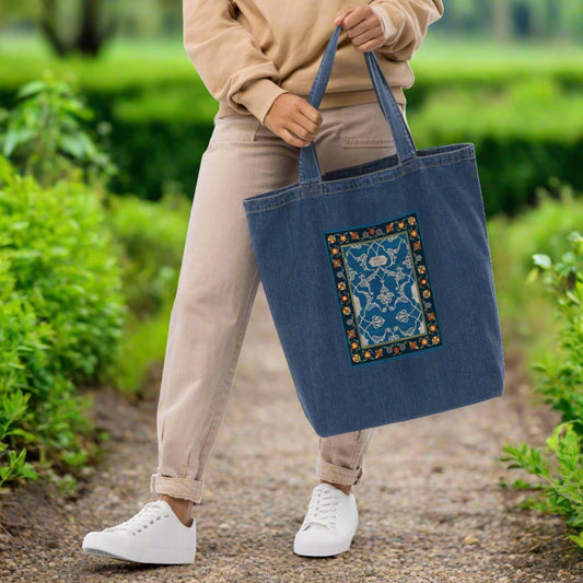 Organic denim tote bag - Nightfall Blue