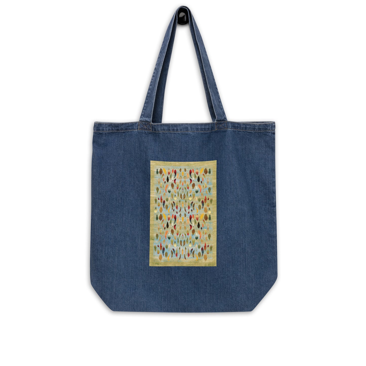 Organic denim tote bag - The last dance with the wind (green version)