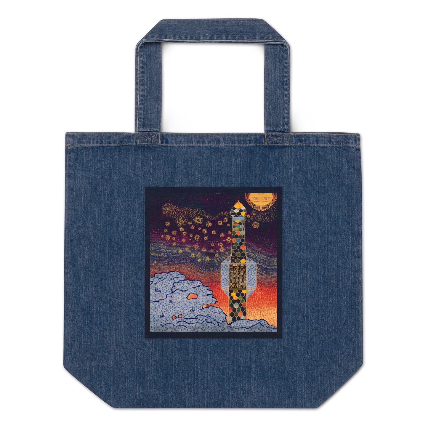 Organic denim tote bag - 1001 Nights