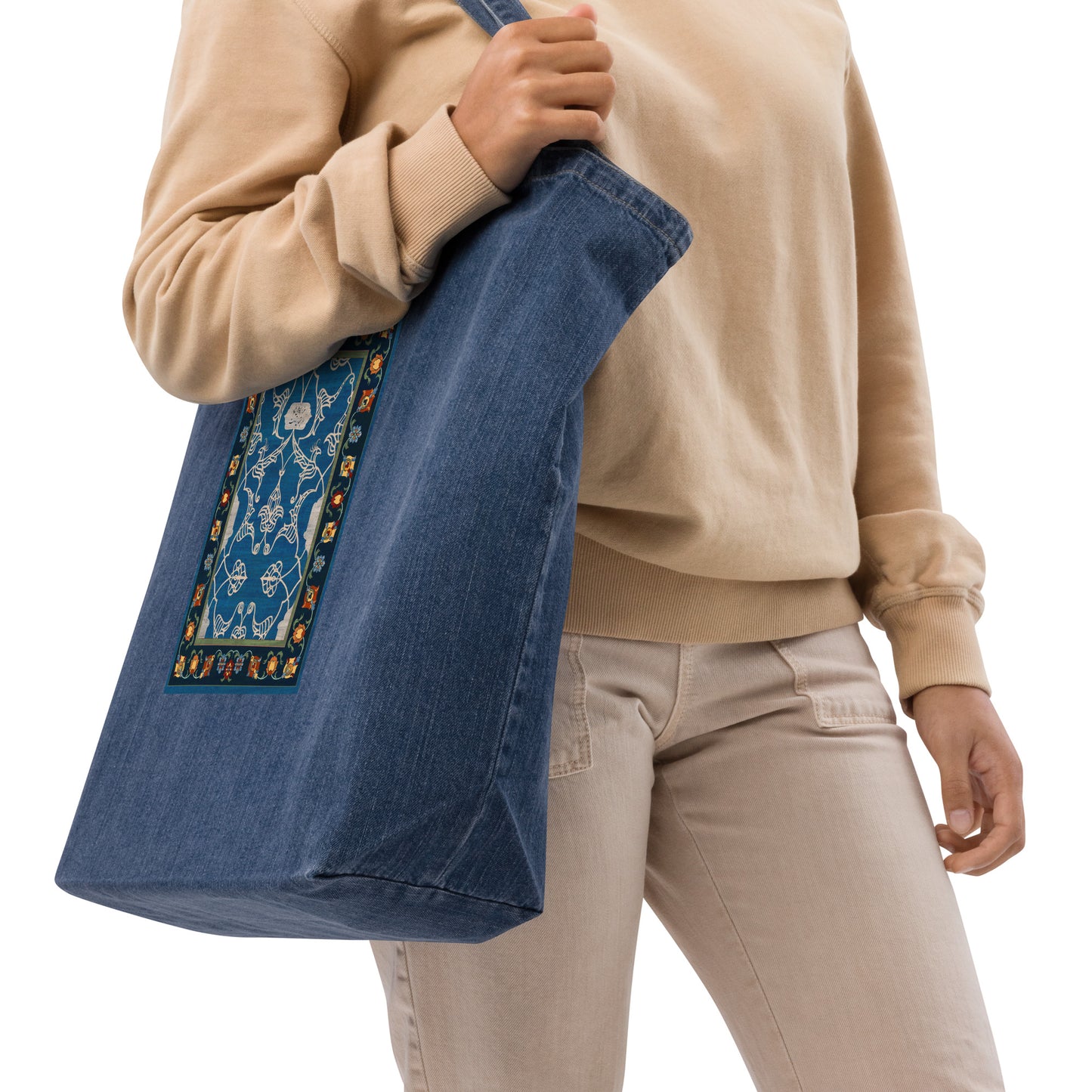 Organic denim tote bag - Nightfall Blue