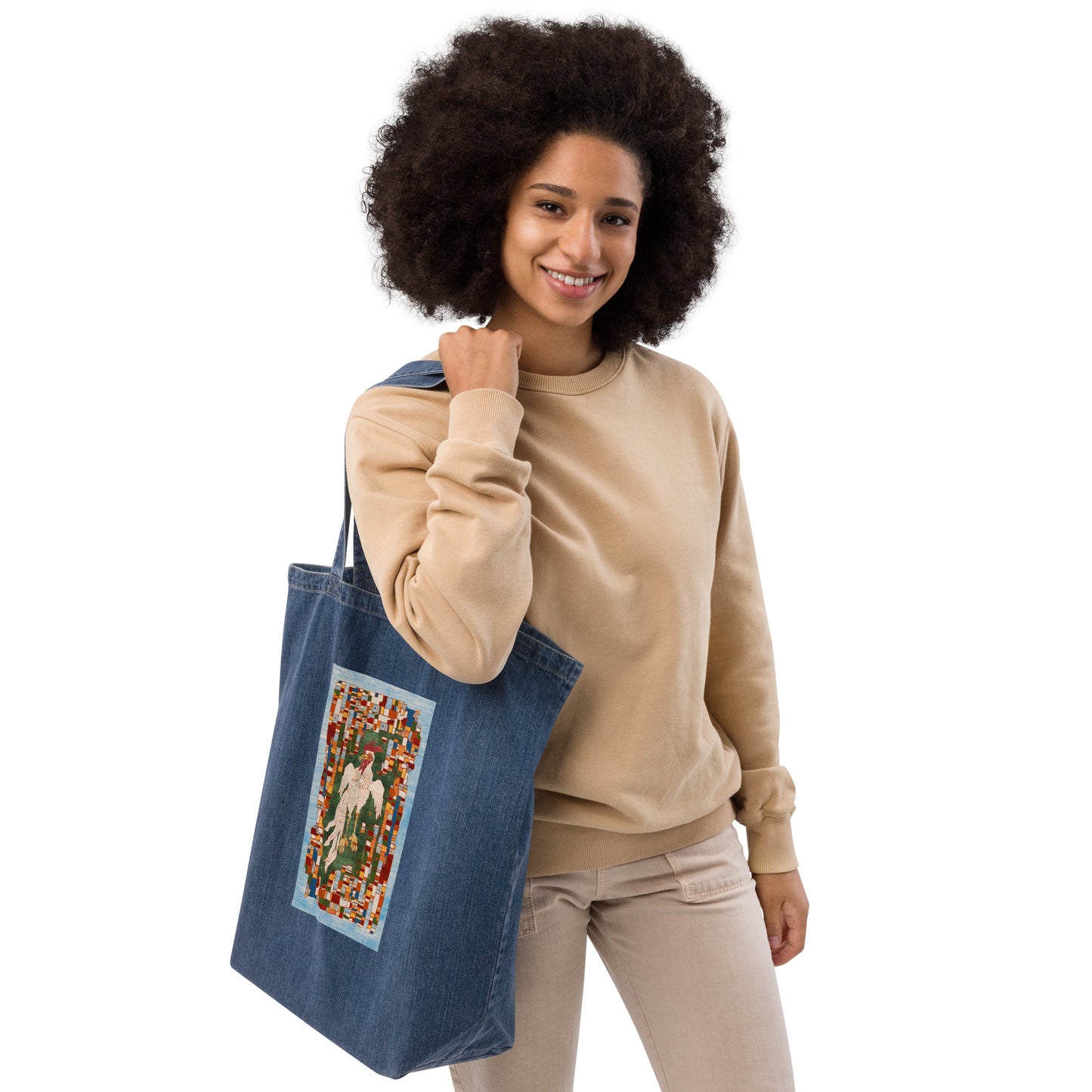 Organic denim tote bag - Ajhdar Shah